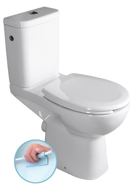 Cersanit Etiuda, vas combinat WC ridicat pentru persoane cu dizabilitati, CleanOn fara scaun, guler spate, K11-0221