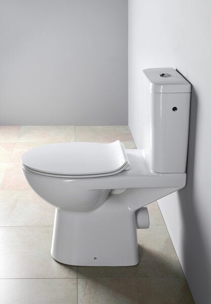 Cersanit Etiuda, vas combinat WC ridicat pentru persoane cu dizabilitati, CleanOn fara scaun, guler spate, K11-0221