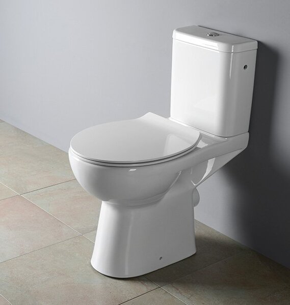 Cersanit Etiuda, vas combinat WC ridicat pentru persoane cu dizabilitati, CleanOn fara scaun, guler spate, K11-0221