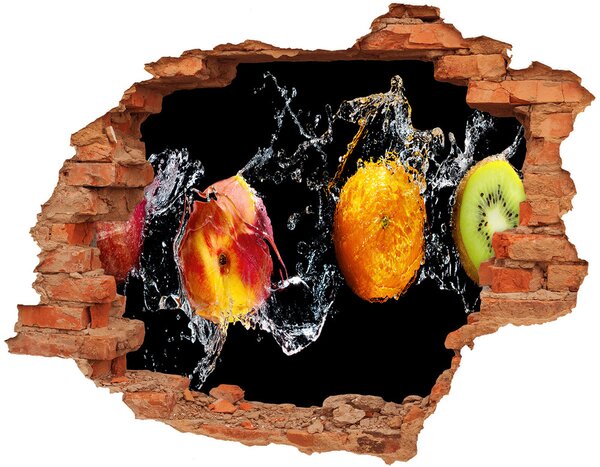 Autocolant gaură 3D Explozie fructată în apă