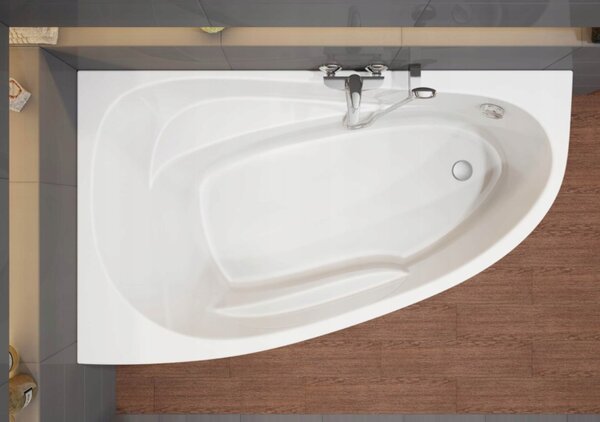 Cersanit Joanna Nou, cada colt dreapta 140x90cm, alb, S301-166