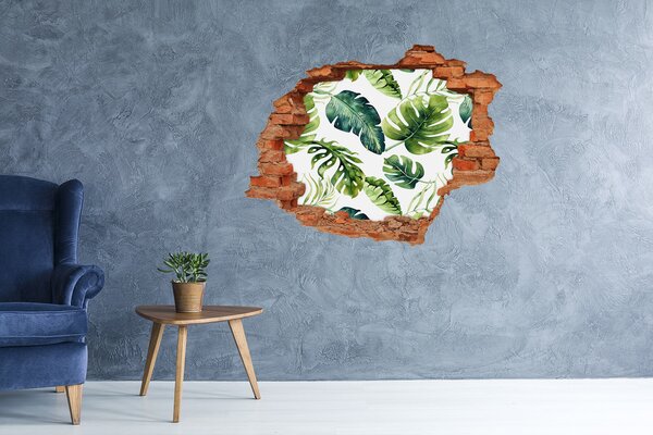 Autocolant gaură 3D Jungla tropicală din spatele zidului