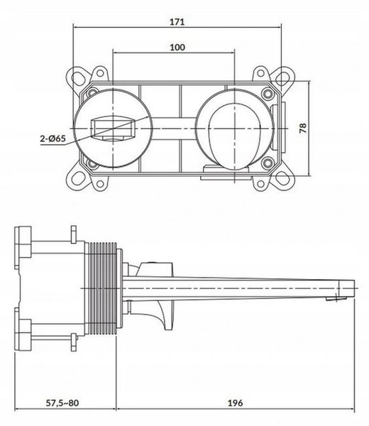 Cersanit Inverto - baterie de chiuvetă ascunsă, negru-aurie, S951-296