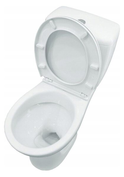 Cersanit Cascade, WC combinat cu flux 3/6l, deșeuri orizontale + scaun polipropilenă, alb, K100-206