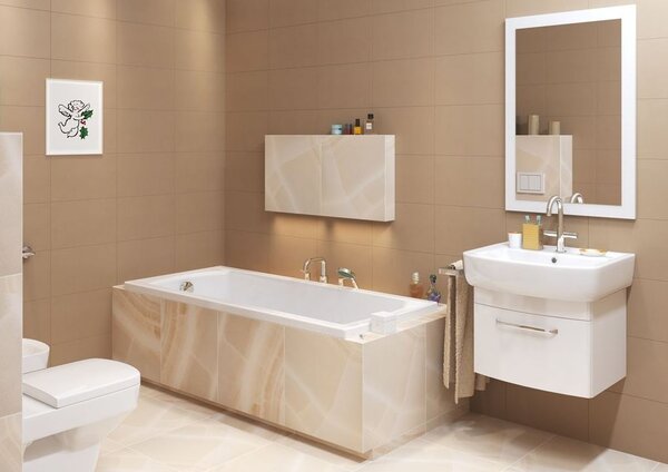 Cada Cersanit Korat acril 150x70cm + picioare, alb, S301-120