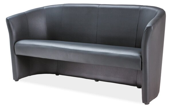 Canapea fixa TM-3 piele ecologica neagra/wenge, 160x60x76