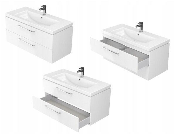Cersanit Lara Como 80, dulap de perete + chiuveta ceramica, 794x447x460 mm, alb lucios, S801-149-DSM