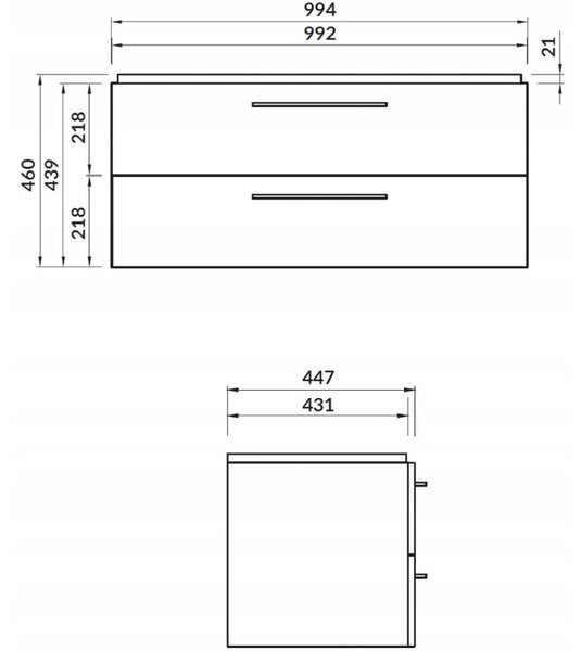 Cersanit Lara Como, dulap de perete Lara si chiuveta ceramica Como 100cm, alb, S801-191-DSM
