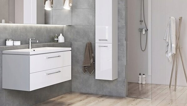 Cersanit Lara Como 80, dulap de perete + chiuveta ceramica, 794x447x460 mm, alb lucios, S801-149-DSM