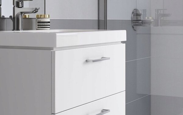 Cersanit Lara Como 80, dulap de perete + chiuveta ceramica, 794x447x460 mm, alb lucios, S801-149-DSM