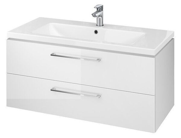 Cersanit Lara Como, dulap de perete Lara si chiuveta ceramica Como 100cm, alb, S801-191-DSM