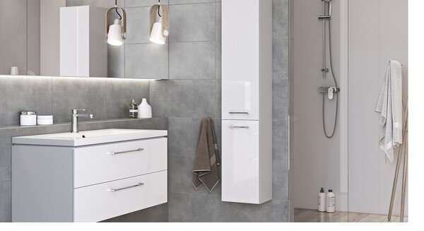 Cersanit Lara Como, dulap de perete Lara si chiuveta ceramica Como 100cm, alb, S801-191-DSM