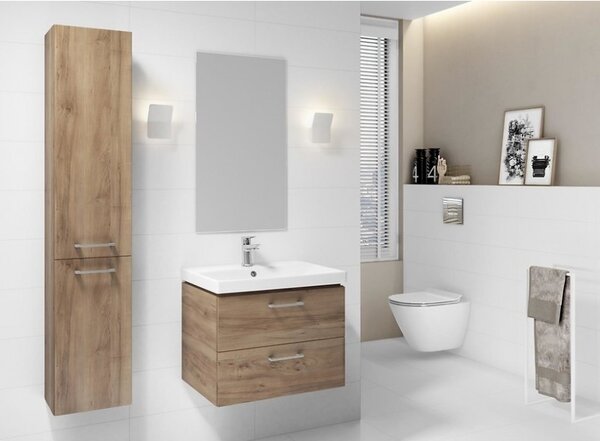 Cersanit Lara Como 80, dulap de perete + chiuveta ceramica, 794x447x460 mm, alb lucios, S801-149-DSM