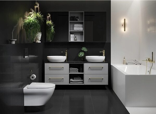 Cersanit Larga, blat dulap 100cm, marmura neagra, S932-059