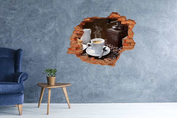 Autocolant gaură 3D Cafea într-o cafenea