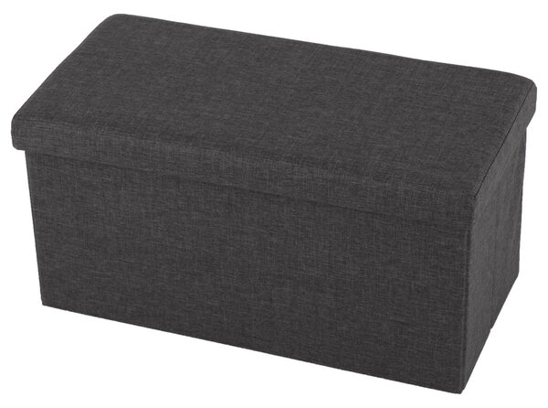 Taburet ORELIA, pliabil, carton dur/material textil, gri, 76x38x38 cm