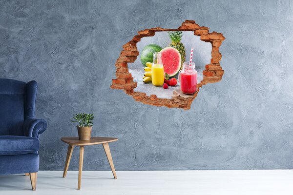 Fototapet 3D gaură în perete Paradisul cocktailurilor cu fructe