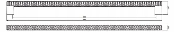Cersanit Larga, manere dulap 35cm 2 buc, negru, S599-0141