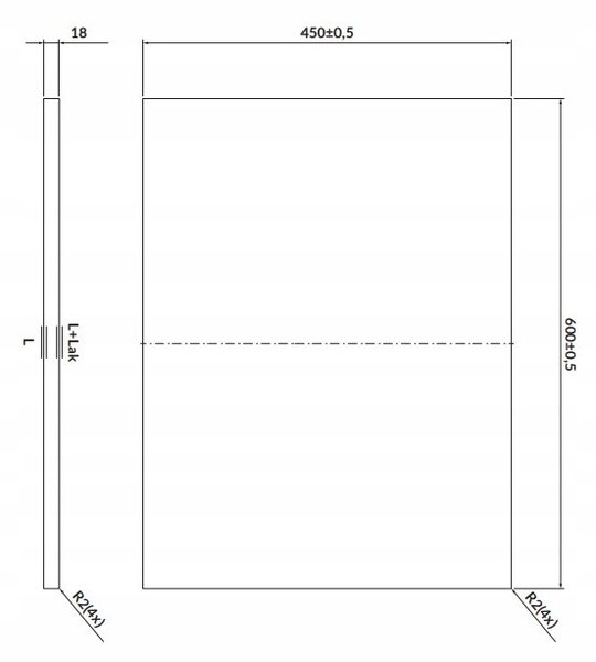 Cersanit Larga, blat dulap 60cm, albastru, S932-030