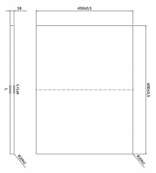 Cersanit Larga, blat dulap 60cm, alb lucios, S932-023