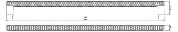 Cersanit Larga, manere dulap 35cm 2buc, argintiu, S599-0142