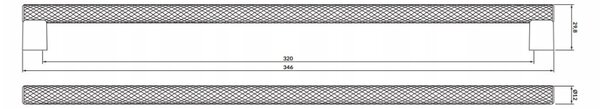 Cersanit Larga, manere dulap 35cm 2buc, auriu, S599-0143