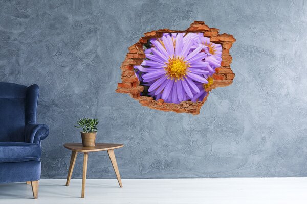 Autocolant gaură 3D Floare în beton