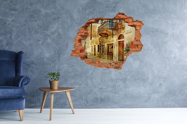 Fototapet 3D gaură în perete Strazi din Grecia