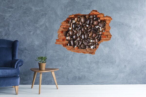 Autocolant gaură 3D Cafea într-un perete distrus