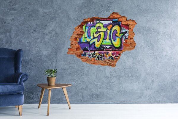 Autocolant gaură 3D Graffiti pe un perete deteriorat