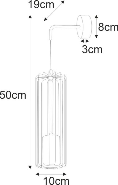 Kaja Gabia lampă de perete 1x60 W negru-auriu K-4939