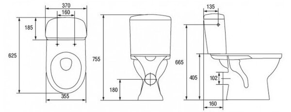 Cersanit MERIDA - WC combi + scaun cu cădere lent, K03-018