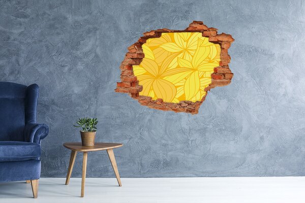 Fototapet 3D gaură în perete Gaură în perete Motiv floral