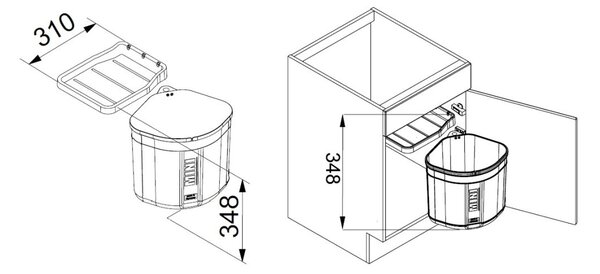 Franke Sorter Mini recipient pentru resturi 17.5 l negru 121.0176.518
