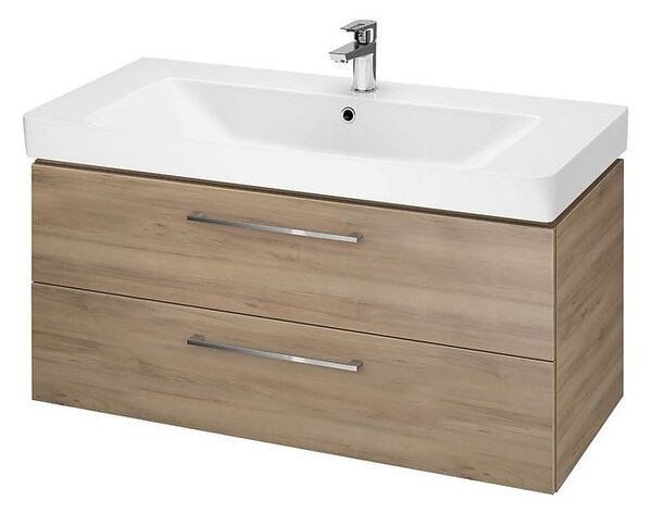 Cersanit Mille, set dulap de perete și chiuvetă ceramică 100cm, nuc, S801-331-DSM