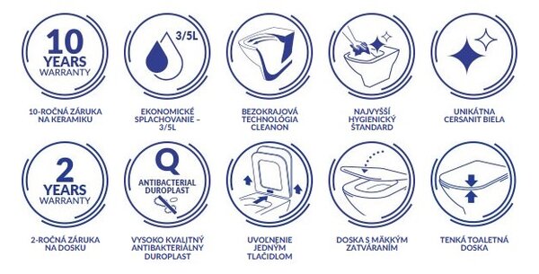 Cersanit Moduo, cadru încastrat System50 MECH + vas de toaletă suspendat Moduo Plus CleanOn + buton negru MOVI II, S701-766