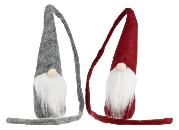Figurine elfi de jucarie, set 2 gnomi cu barba, inaltime 29 cm, fetru