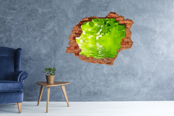 Fototapet un zid spart cu priveliște Oază verde cu apă