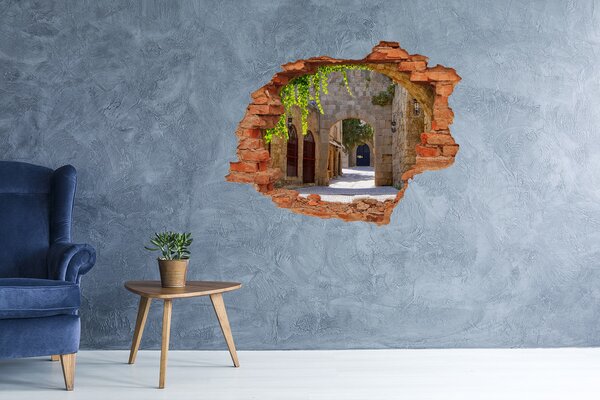Autocolant de perete gaură 3D Un castel vechi fermecător