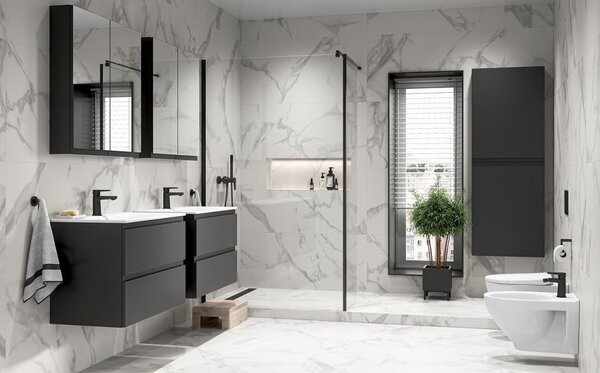 Cersanit Moduo, dulap de perete oglinda 60x14x80 cm, antracit mat, S590-072-DSM
