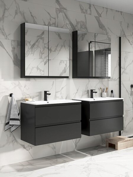 Cersanit Moduo, dulap pentru lavoar suspendat 50x40x57 cm, antracit mat, S590-067-DSM