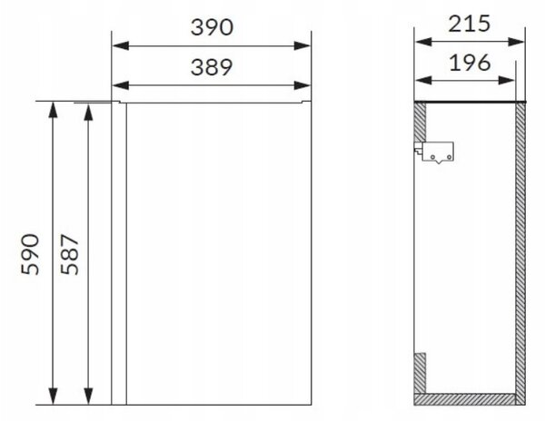 Cersanit Moduo, dulap pentru lavoar suspendat 39x22x59 cm, antracit mat, S590-066-DSM