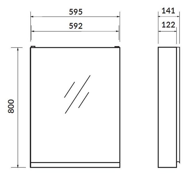 Cersanit Moduo, dulap de perete oglinda 60x14x80 cm, antracit mat, S590-072-DSM