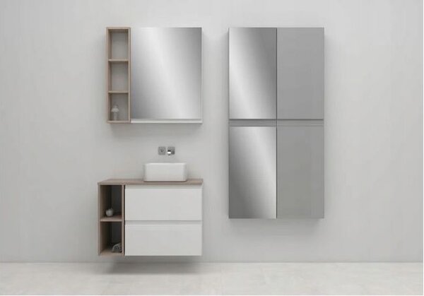 Cersanit Moduo, dulap de perete oglinda 40x14x80 cm, antracit mat, S590-071-DSM