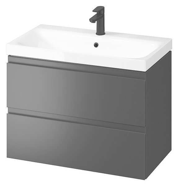 Cersanit Moduo, dulap pentru lavoar suspendat 80x45x57 cm, antracit mat, S590-069-DSM