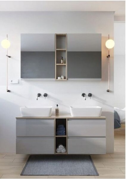 Cersanit Moduo, dulap de perete oglinda 40x14x80 cm, antracit mat, S590-071-DSM