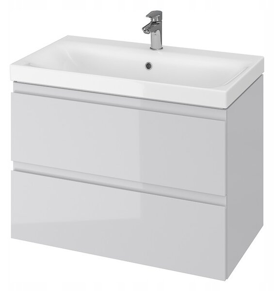 Cersanit Moduo, dulap pentru lavoar suspendat 80 cm, gri lucios, S929-007