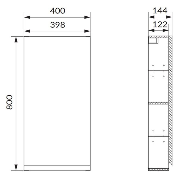 Cersanit Moduo, dulap de perete oglinda 40x14x80 cm, antracit mat, S590-071-DSM