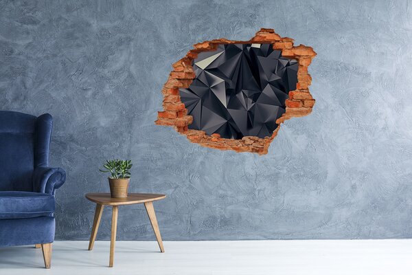 Autocolant gaură 3D Negru, adâncime geometrică