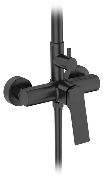 Invena Neri set de duș perete cu duș de ploaie negru AU09B04